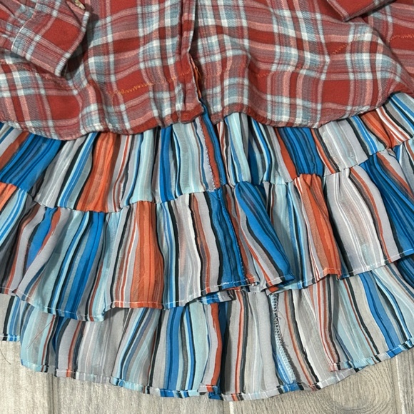 LIKE NEW! Women's Upcycled Gypsy Custom Flannel w/Ruffle - MEDIUM - Picture 7 of 12